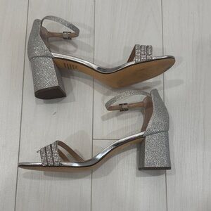 Nina Silver Strappy Heels